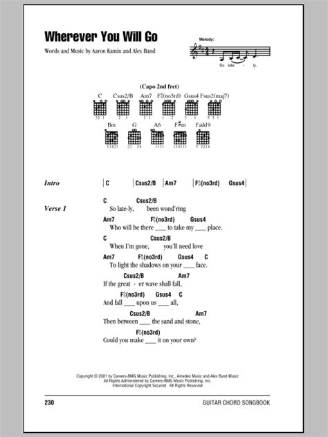 wherever you will go chords|wherever you will go chords pdf.